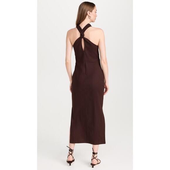 Pixie Market Attica Gold Cuff Halter Dress - M - Dark Brown - Picture 2 of 6